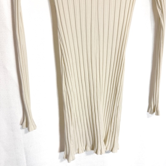 Reformation Vittoria Ribbed Bodycon Dress in Ivory Size Small - Picture 7 of 9